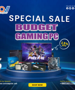 Esonic H61FHL DDR3 Motherboard • Chipset: Intel H61 • Memory Type: DDR3 (2 DIMM slots) • Storage: 4 x SATA 3Gb/s Ports • USB Ports: USB 2.0 Intel Core i3 3220 Processor (Bulk) • Process Type: Core i3 3220 • Clock Speed: 3.3 GHz • Intel Smart Cache: 3 MB • Socket: LGA1155 Kingston 128GB SATA3 • 300MB/sec read and 190MB/sec write speeds • Faster boot times and application loads than hard drives • No moving mechanical parts gives it longer life and ability to handle rougher conditions • Backed by Kingston's three years warranty and 24/7 tech support • Support for SATA Rev 3.0 • 5-inch SSD Drive with 7 millimeter height ADATA 8GB DDR3 1600 MHZ • ADATA PREMIER 8GB DDR3 1600 MHZ DESKTOP RAM • DRAM Spec : DDR3 Density : 8GB • Frequency : 1600MHz • Warranty: 1 Years • Module Specification: 240Pin Unbuffered DIMM • Density: 8GB • MRS Cycle with address key programs: N/A • IC Configuration: 512 x 8 • CAS Latency: 11 • Working Voltage: 1.5V ± 0.075V Esonic 19ELMW 18.5 inch HD LED Monitor • Resolution: 1366 x 768 • Display Type: TFT LED • Response Time: 5ms • Port : VGA, HDMI